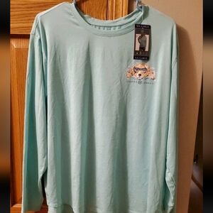 NWT LJ LAUREN JAMES Mint Green  Shades & Sand Dog Graphic XXL Sun Guard Shirt